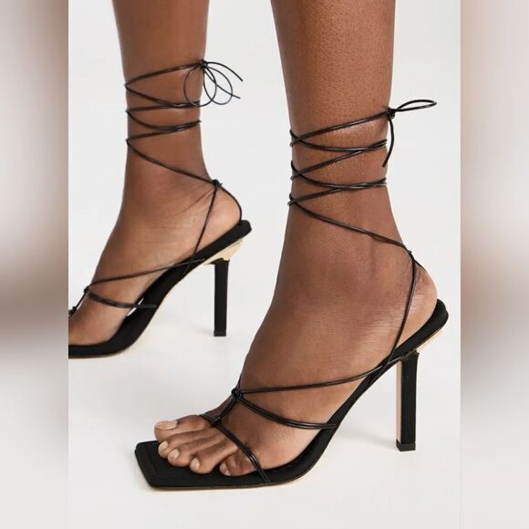 NIB Good American Caged Slanted Sandals - Picture 3 of 8